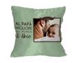 Cuscino in raso con grafica nel colore verde con cornice