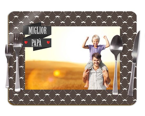 Tovaglietta in sughero con baffi bianchi e scritta