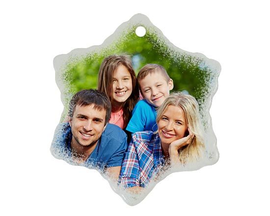 stampa foto su decorazione fiocco di neve