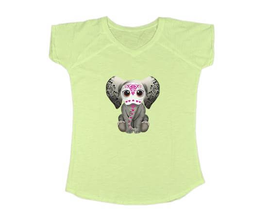 Grazioso elefantino su t-shirt donna