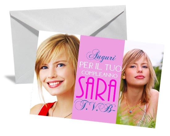 La grafica con i riquadri rosa per il tuo bigliettino d'auguri