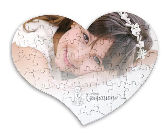 Puzzle a cuore per la prima comunione