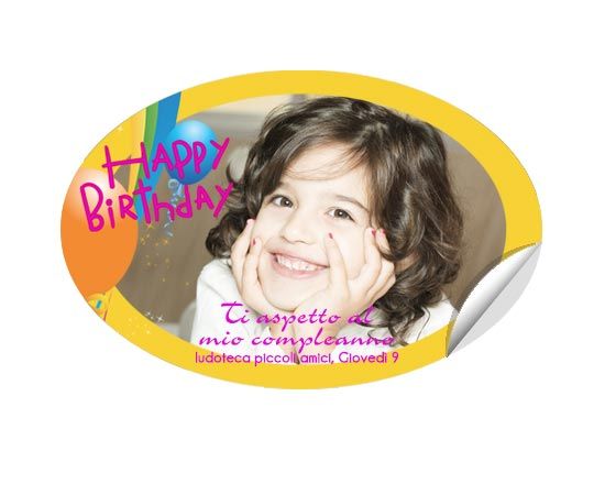 Stickers ovali per buon compleanno
