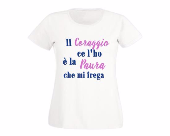 T-shirt donna in cotone Coraggio e paura
