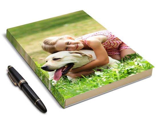 libro degli animali con bimba che abbraccia un cane