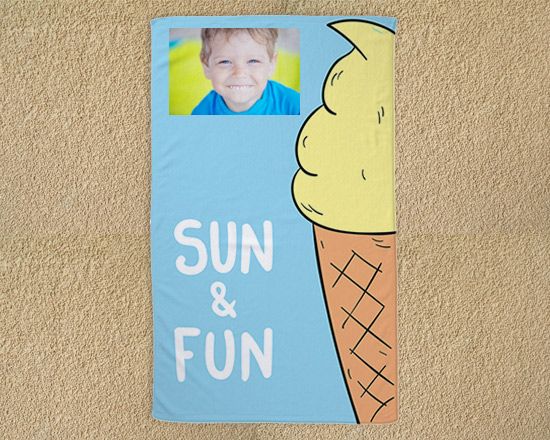telo mare in microfibra con gelato