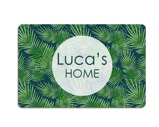 Zerbino in feltro con palme nel colore verde