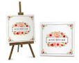 Mattonella con cornice e fiori arancio