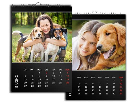 Calendario A4 Multipagina con grafica basic nera