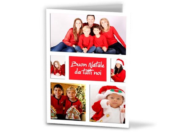 Fotocollage augurale con foto di famiglia