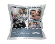 Cuscino classico in raso con grafica dal colore blu