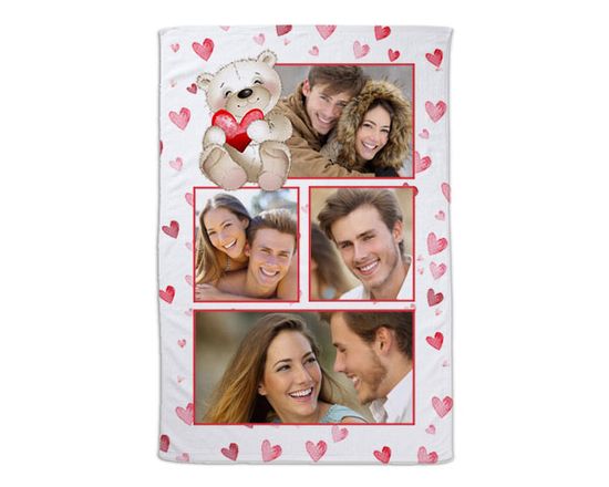 Morbida coperta in pile con orsetto