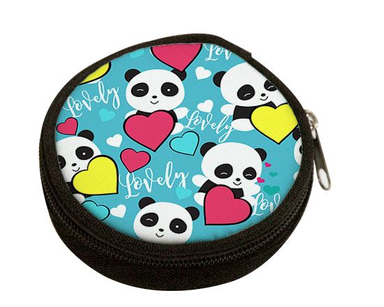 Portamonete con dolci panda stilizzati