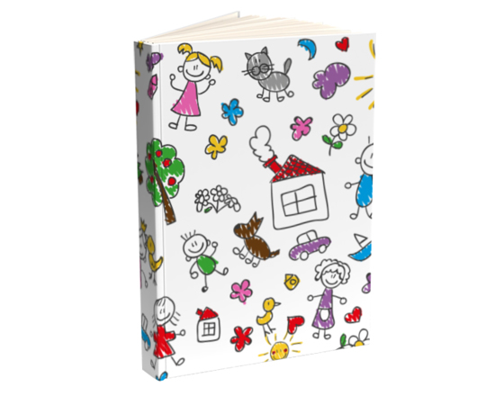Agenda con disegni stilizzati colorati