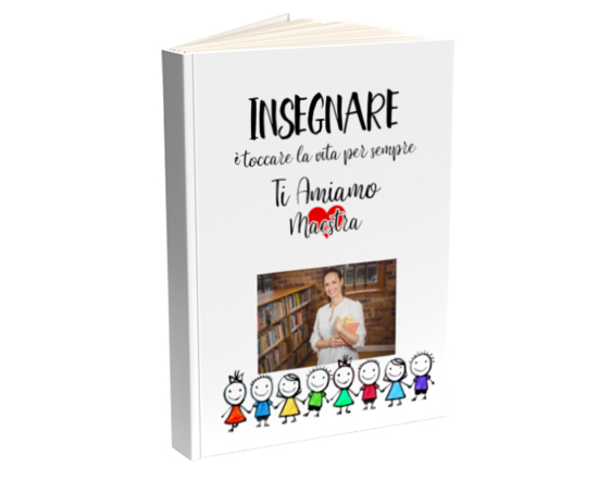 Grafica con scolari per la tua agenda personalizzata per maestra