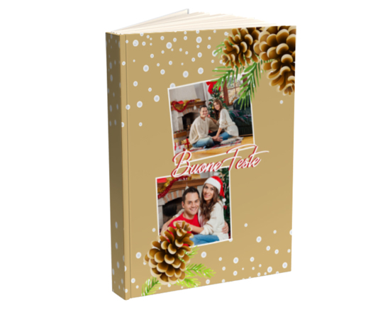 Agenda giornaliera con collage di foto e auguri di buone feste