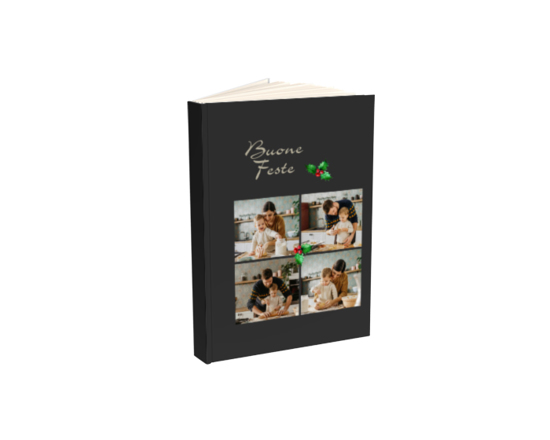 Agenda giornaliera con collage di foto e auguri natalizi