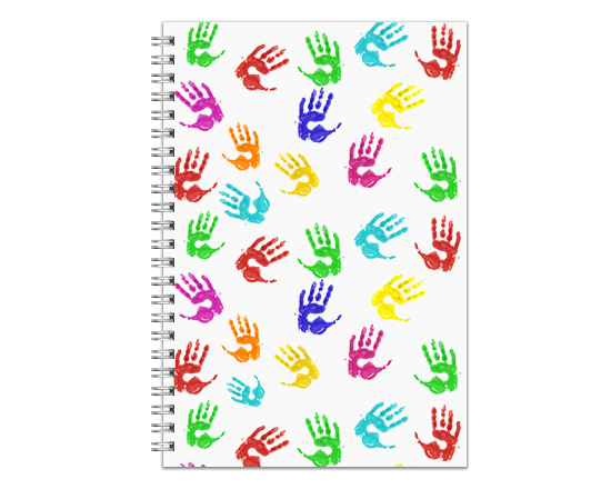 Agenda con impronte colorate