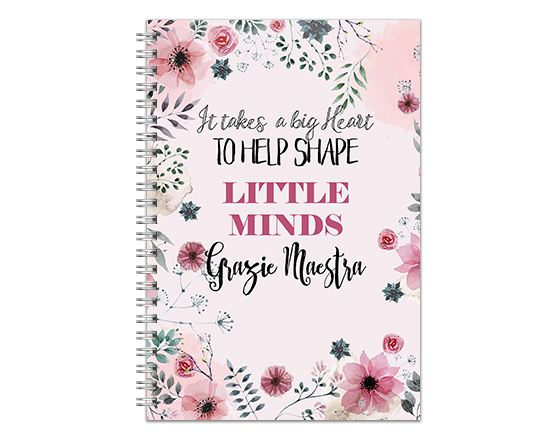 Agenda personalizzata per maestra con dedica
