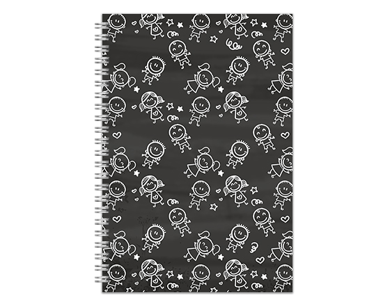 Agenda settimanale con spirale e grafica con bimbi