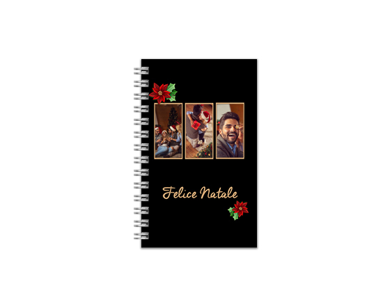 Agenda settimanale piccola con foto collage e grafica di natale
