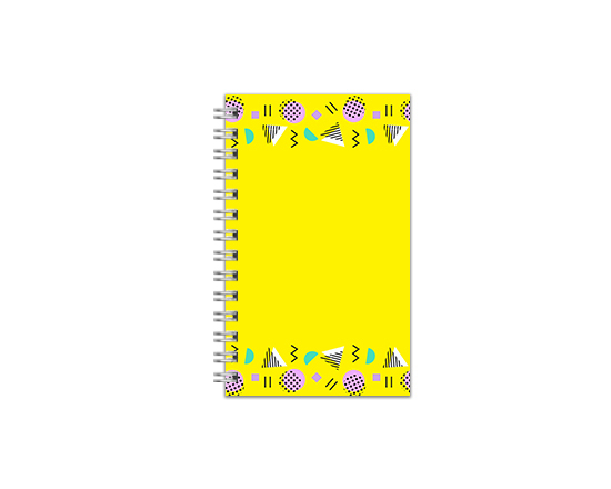 Grafica gialla per la tua agenda personalizzata settimanale tascabile