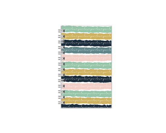 Agenda tascabile con grafica fasce colorate