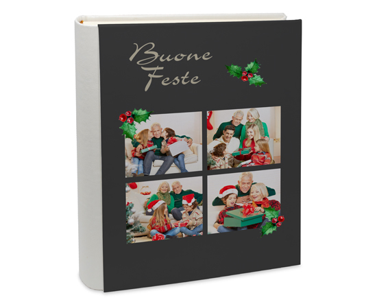 Album con copertina nera e grafica collage