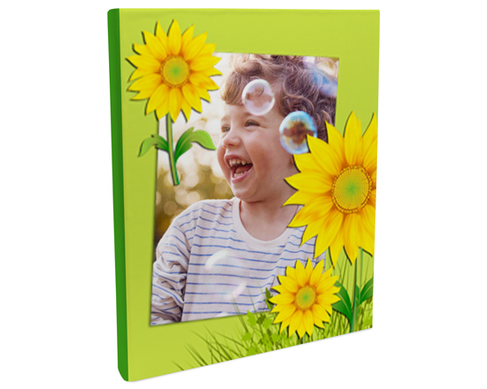 Album fotografico con stampa girasoli e foto personalizzata