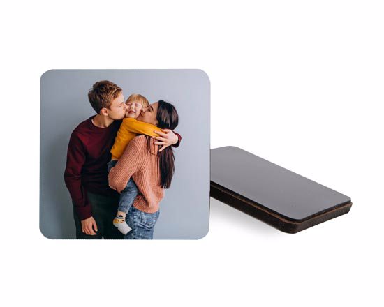 calamita quadrata in masonite personalizzata con foto