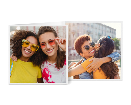 Biglietto 3 ante quadrato personalizzato con le tue foto per ogni festività o ricorrenza