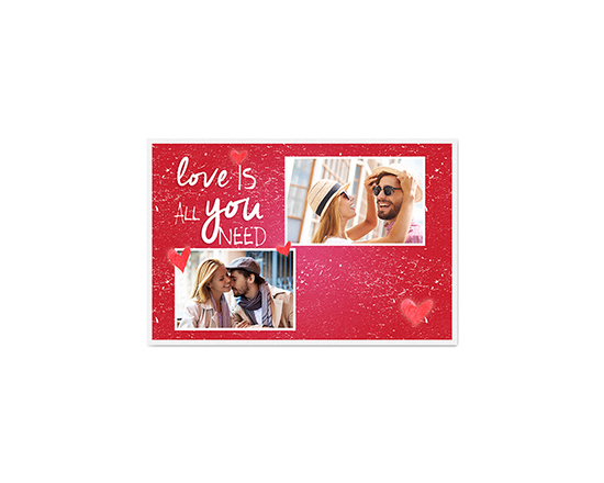 Biglietto auguri per san valentino con dedica e due foto