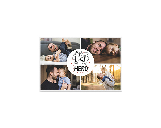 Bigliettino auguri con grafica collage per la festa del papà