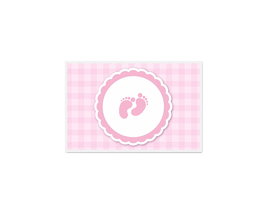 Bigliettino Auguri per nascita con Piedini rosa