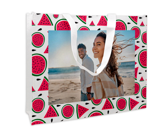 Borsa spesa personalizzata con grafica angurie e foto