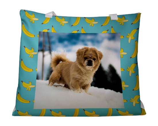 Borsa mare con foto e grafica banane