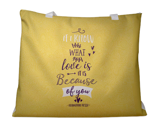 Borsa da mare con grafica gialla