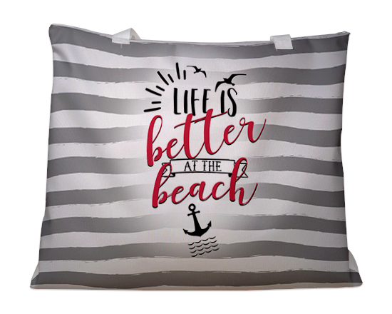 Borsa mare con grafica a fasce