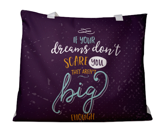 Borsa mare con grafica nel colore viola