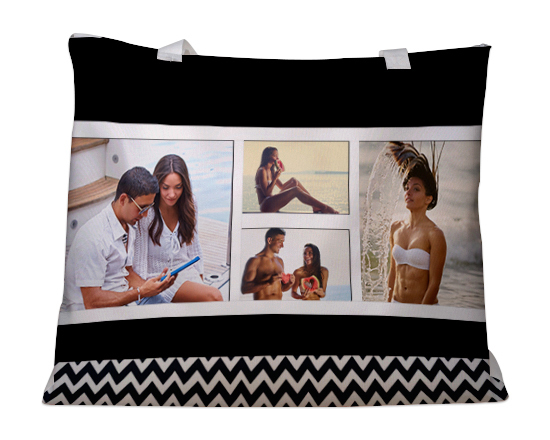 Borsa mare collage grafica zig zag