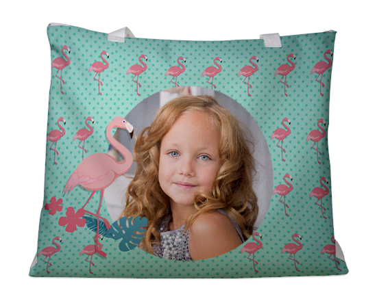 Borsa mare con foto e fenicotteri