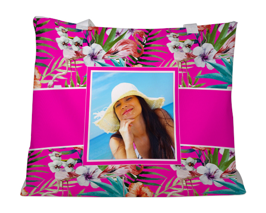 Borsa mare con foto e grafica fantasy flowers