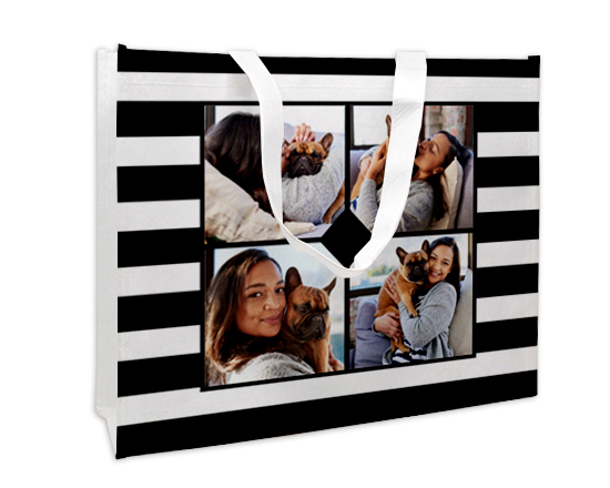 Borsa spesa con grafica collage