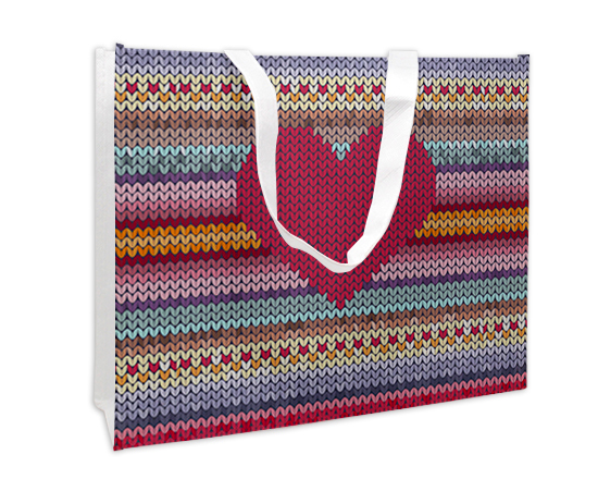 Borsa Spesa con grafica a cuore effetto ricamo