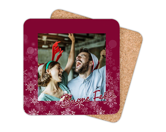 Il sottobicchiere con stelle di neve