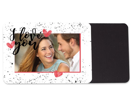 Calamita rettangolare flessibile san valentino con cuori