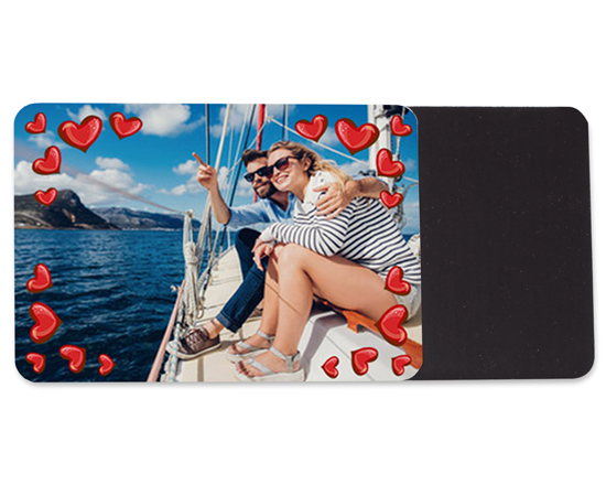 Calamita rettangolare con cuoricini