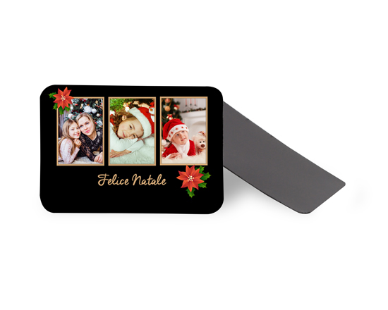 calamita rettangolare flessibile con foto felice natale