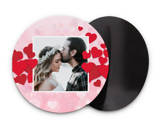 calamita flessibile rotonda con cuori