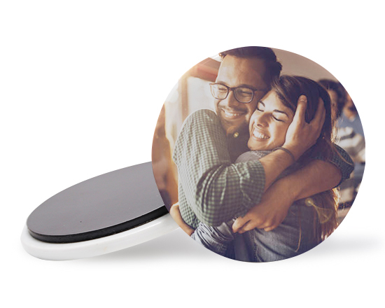 calamita in ceramica rotonda con foto